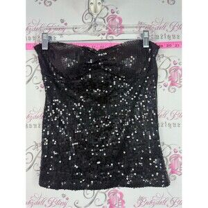 Urban Behavior Black Sequin Bustier Top